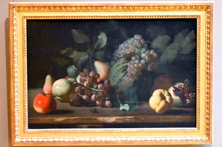 Stillleben mit Trauben und Granatapfel, Paris, Musée du Louvre, Saal 718, um 1600–1625