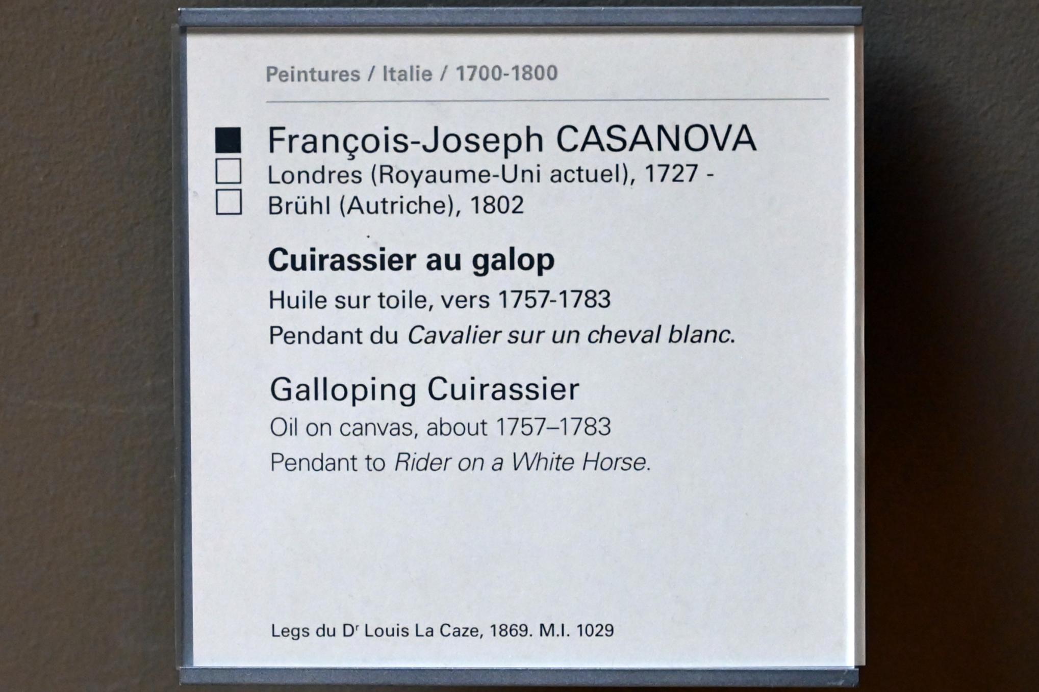 Francesco Casanova (1770), Galoppierender Kürassier, Paris, Musée du Louvre, Saal 718, um 1757–1783, Bild 2/2