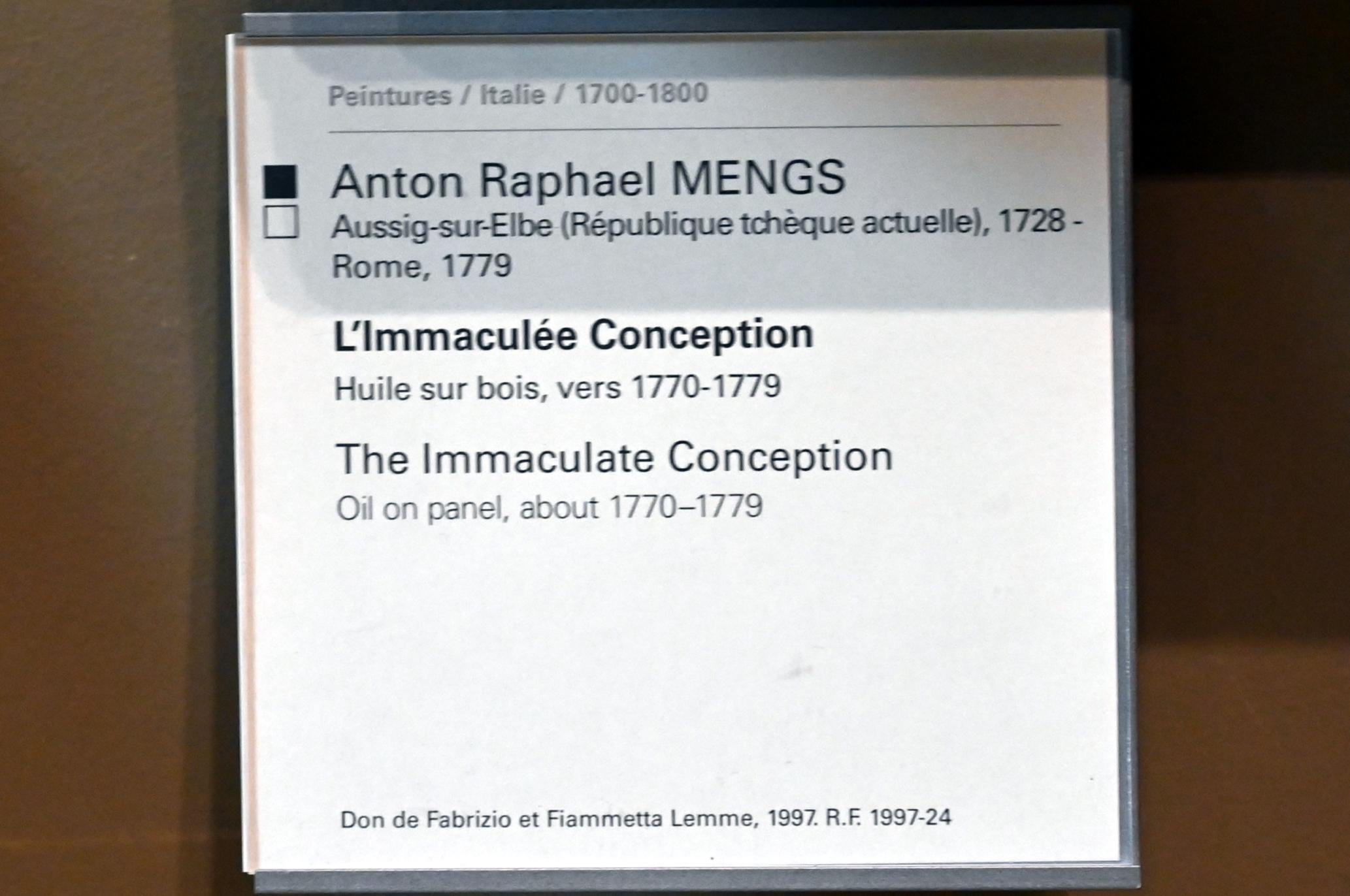 Anton Raphael Mengs (1744–1777), Maria Immaculata, Paris, Musée du Louvre, Saal 718, um 1770–1779, Bild 2/2