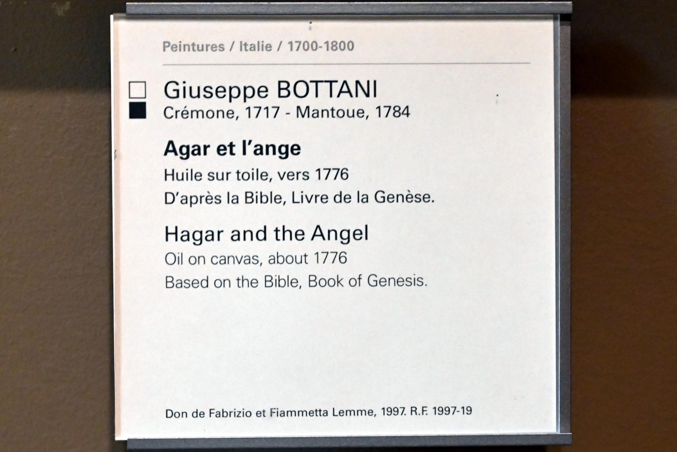 Giuseppe Bottani (1776), Hagar und der Engel, Paris, Musée du Louvre, Saal 718, um 1776, Bild 2/2