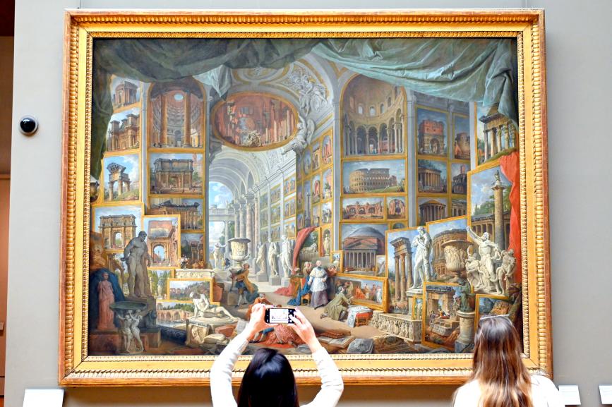 Giovanni Paolo Pannini (1722–1759), Bildergalerie des antiken Rom, Paris, Musée du Louvre, Saal 718, 1758, Bild 2/3