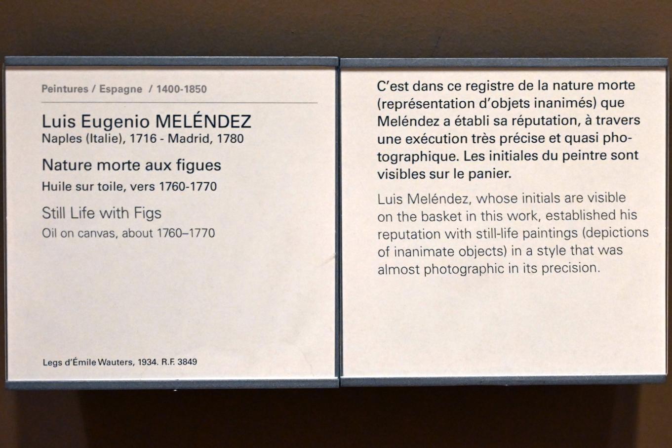 Luis Eugenio Meléndez (1746–1768), Stillleben mit Feigen, Paris, Musée du Louvre, Saal 719, um 1760–1770, Bild 2/2