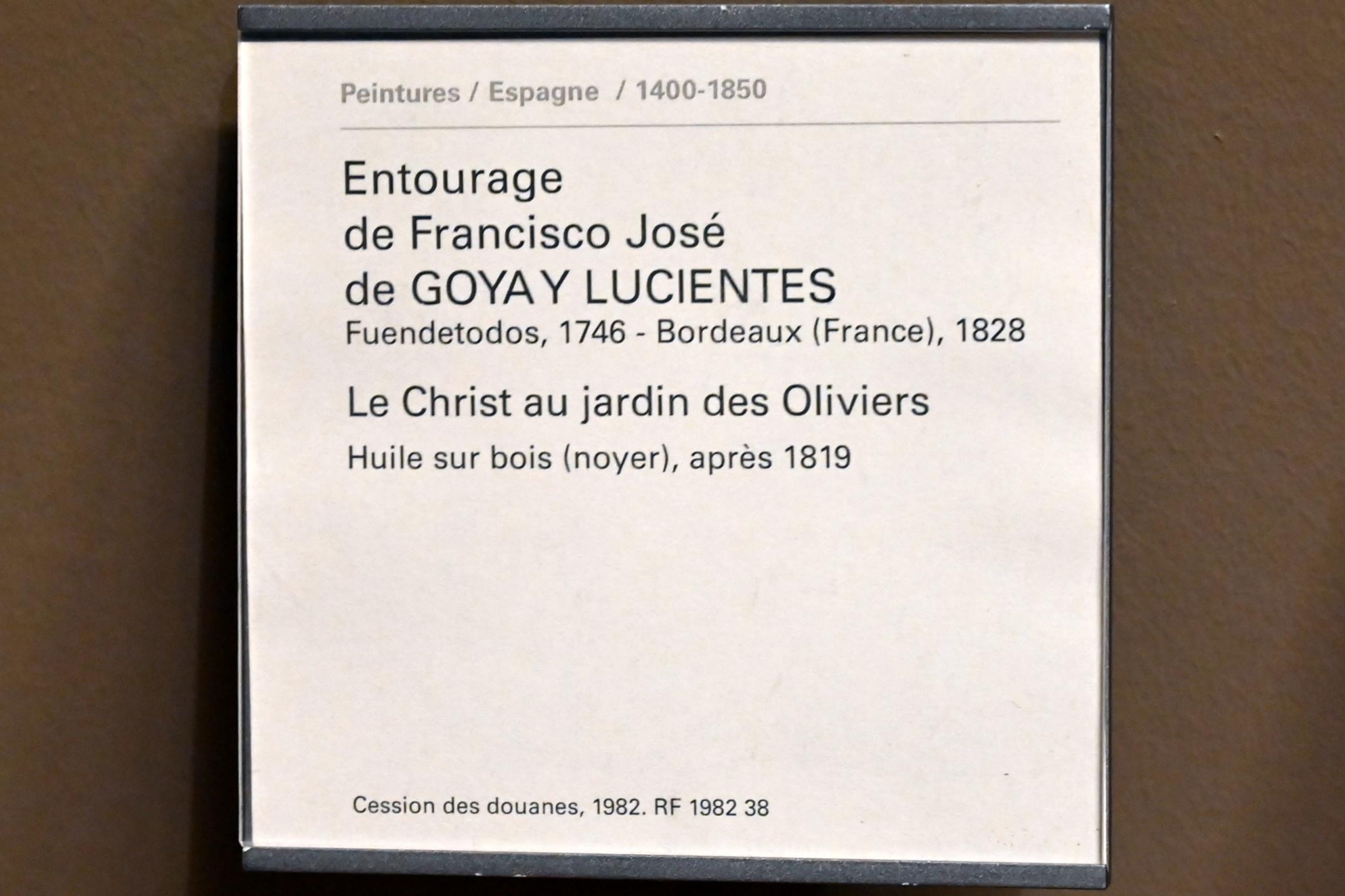 Christus im Ölgarten, Paris, Musée du Louvre, Saal 719, nach 1819, Bild 2/2
