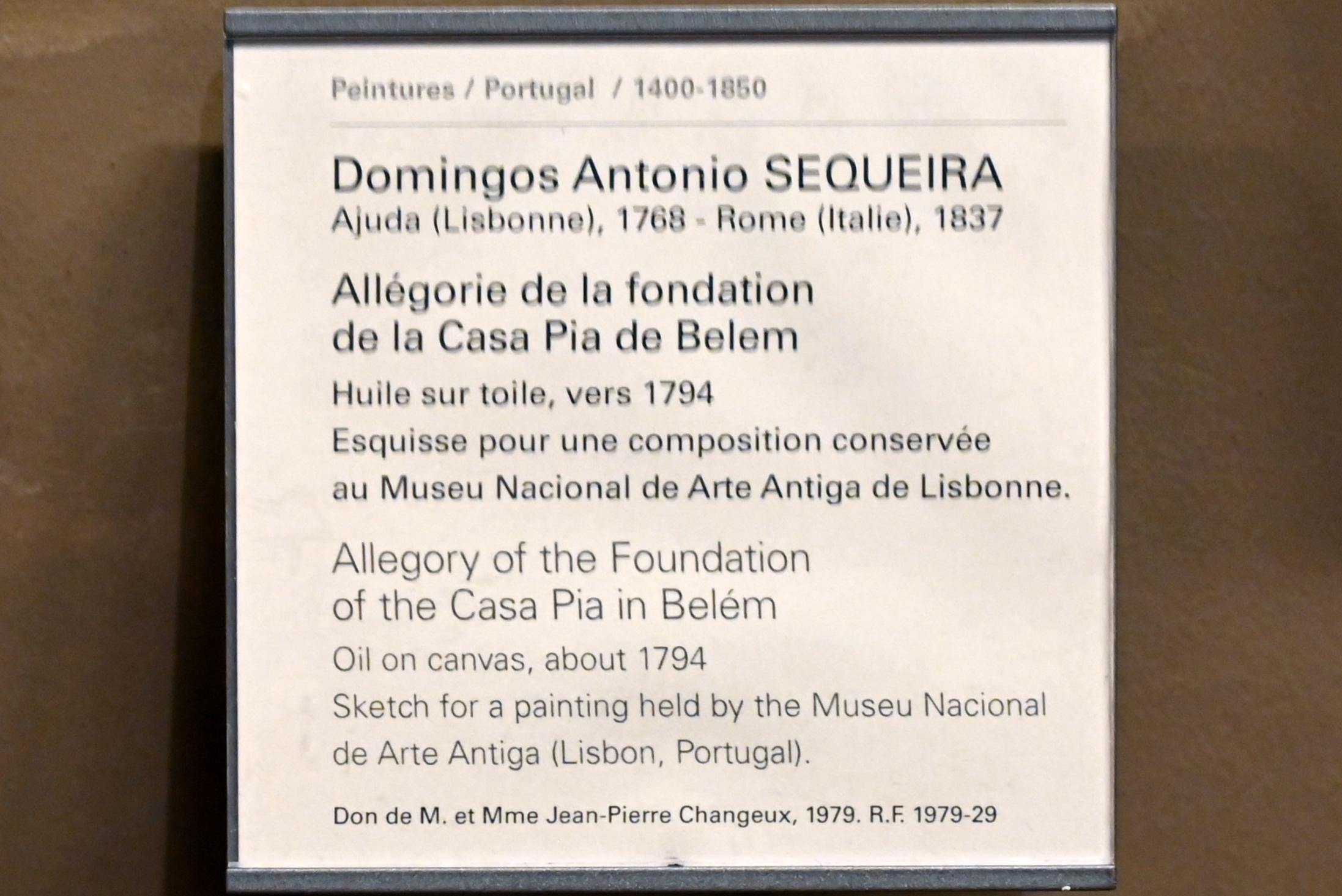 Domingos de Sequeira (1794), Allegorie der Gründung der Casa Pia in Belém, Paris, Musée du Louvre, Saal 719, um 1794, Bild 2/2