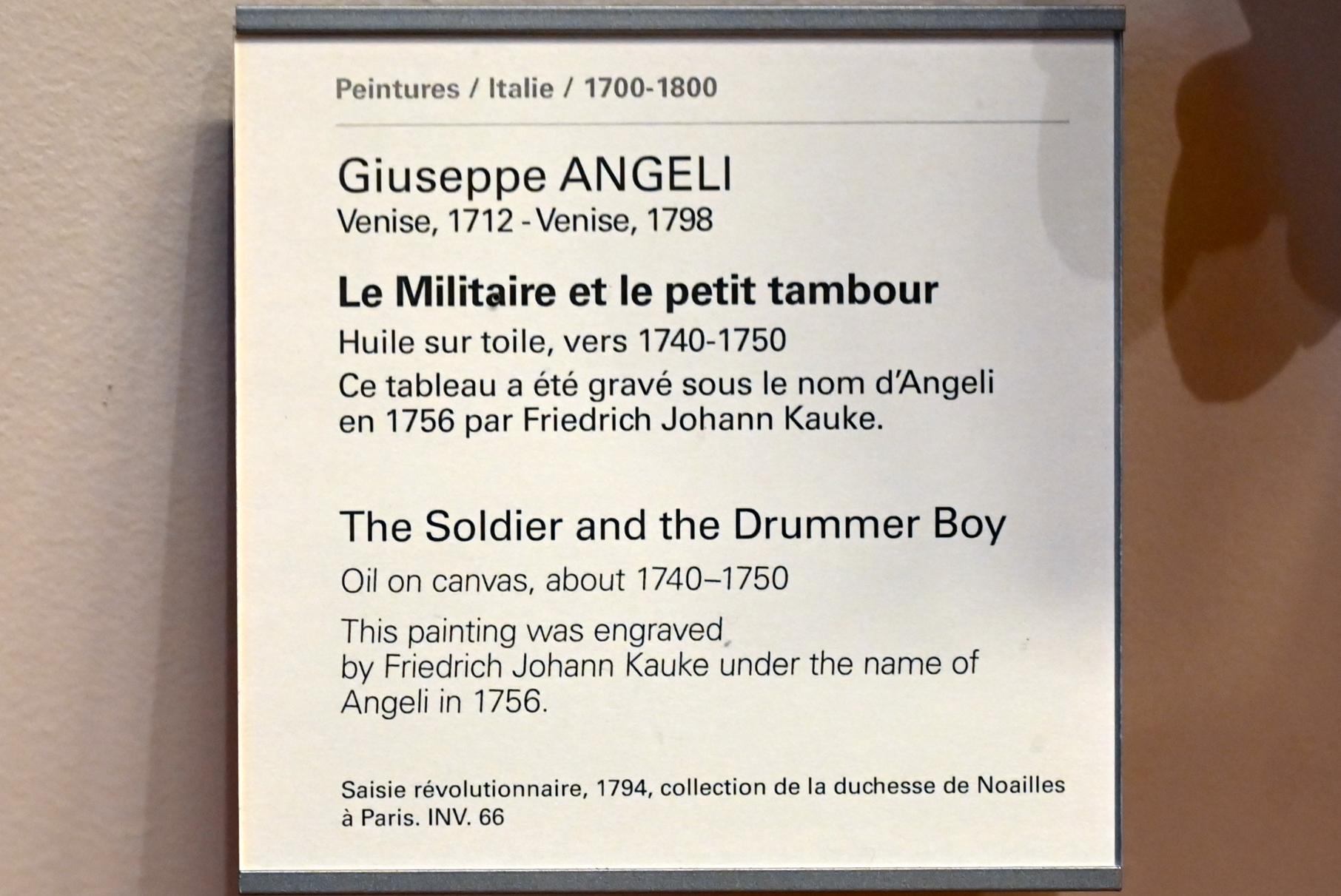 Giuseppe Angeli (1745), Der Soldat und der kleine Trommler, Paris, Musée du Louvre, Saal 724, um 1740–1750, Bild 2/2