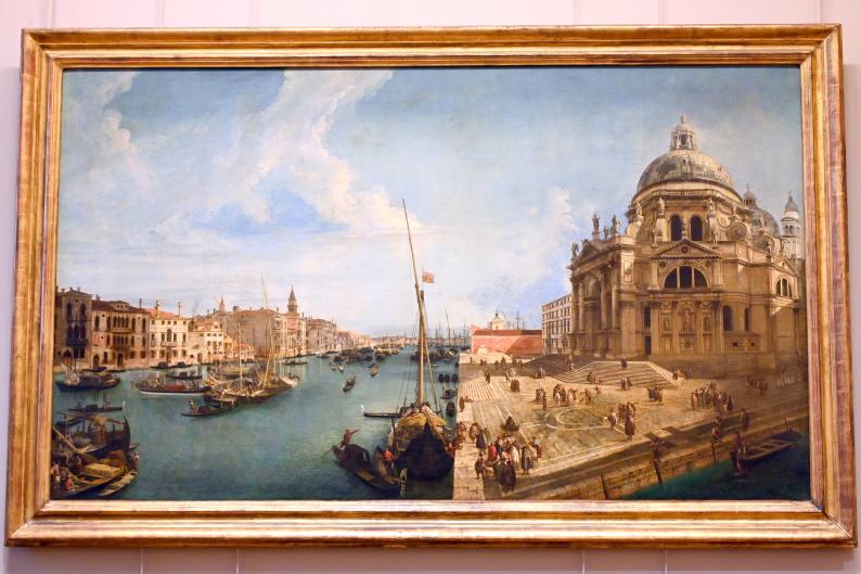 Michele Marieschi (1734–1740), Der Eingang zum Canal Grande und die Kirche Santa Maria della Salute in Venedig, Paris, Musée du Louvre, Saal 723, um 1740, Bild 1/2