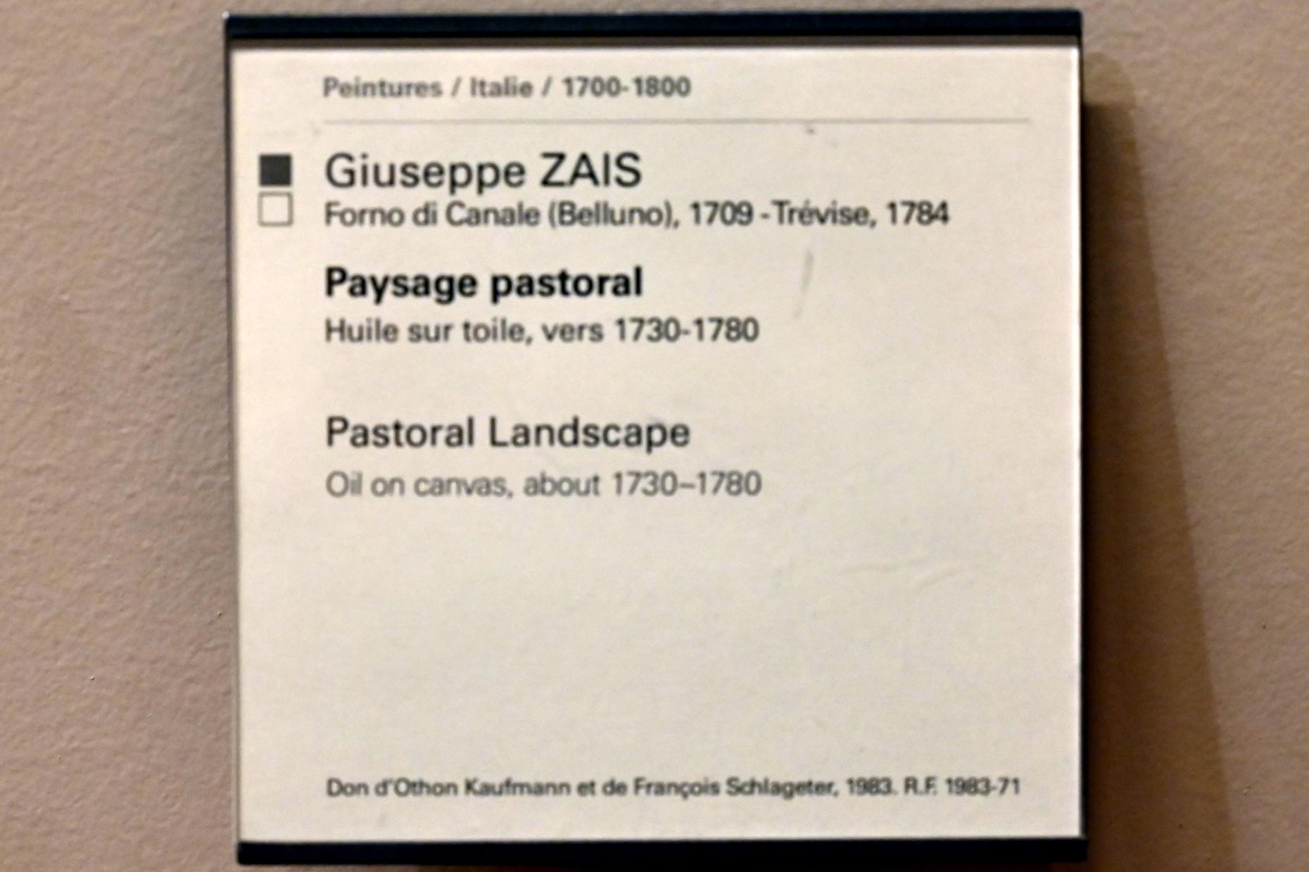 Giuseppe Zais (1755), Pastorale Landschaft, Paris, Musée du Louvre, Saal 723, um 1730–1780, Bild 2/2