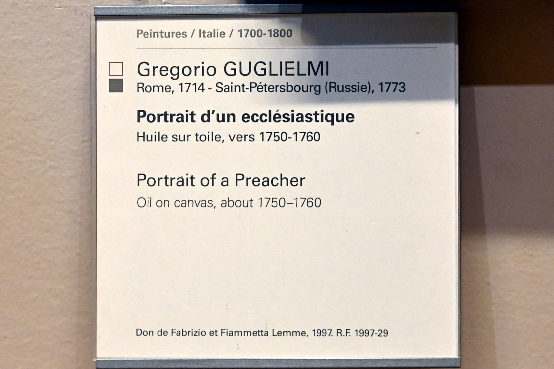 Gregorio Guglielmi (1755–1766), Porträt eines Geistlichen, Paris, Musée du Louvre, Saal 722, um 1750–1760, Bild 2/2
