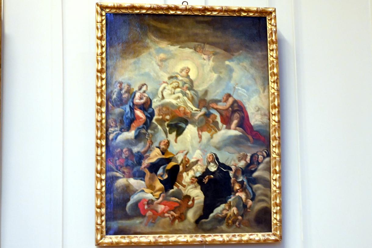 Anbetung der Heiligen Dreifaltigkeit von Heiligen und Klarissenschwestern, Paris, Musée du Louvre, Saal 722, um 1750