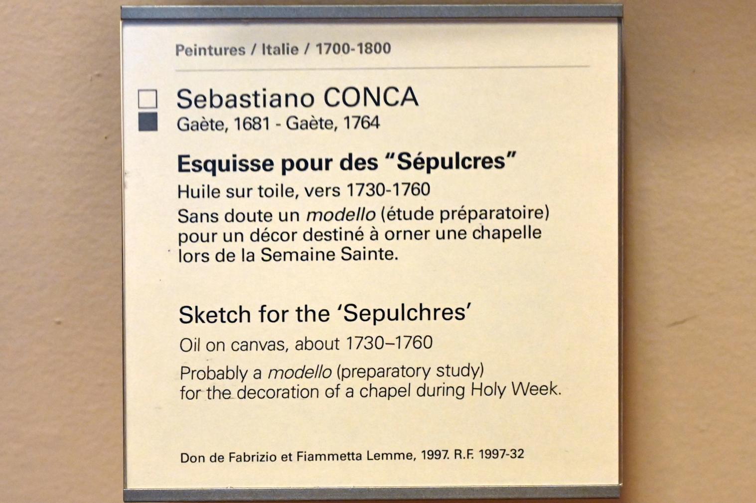 Sebastiano Conca (1735–1745), Skizze zu „Gräber“, Paris, Musée du Louvre, Saal 722, um 1730–1760, Bild 2/2