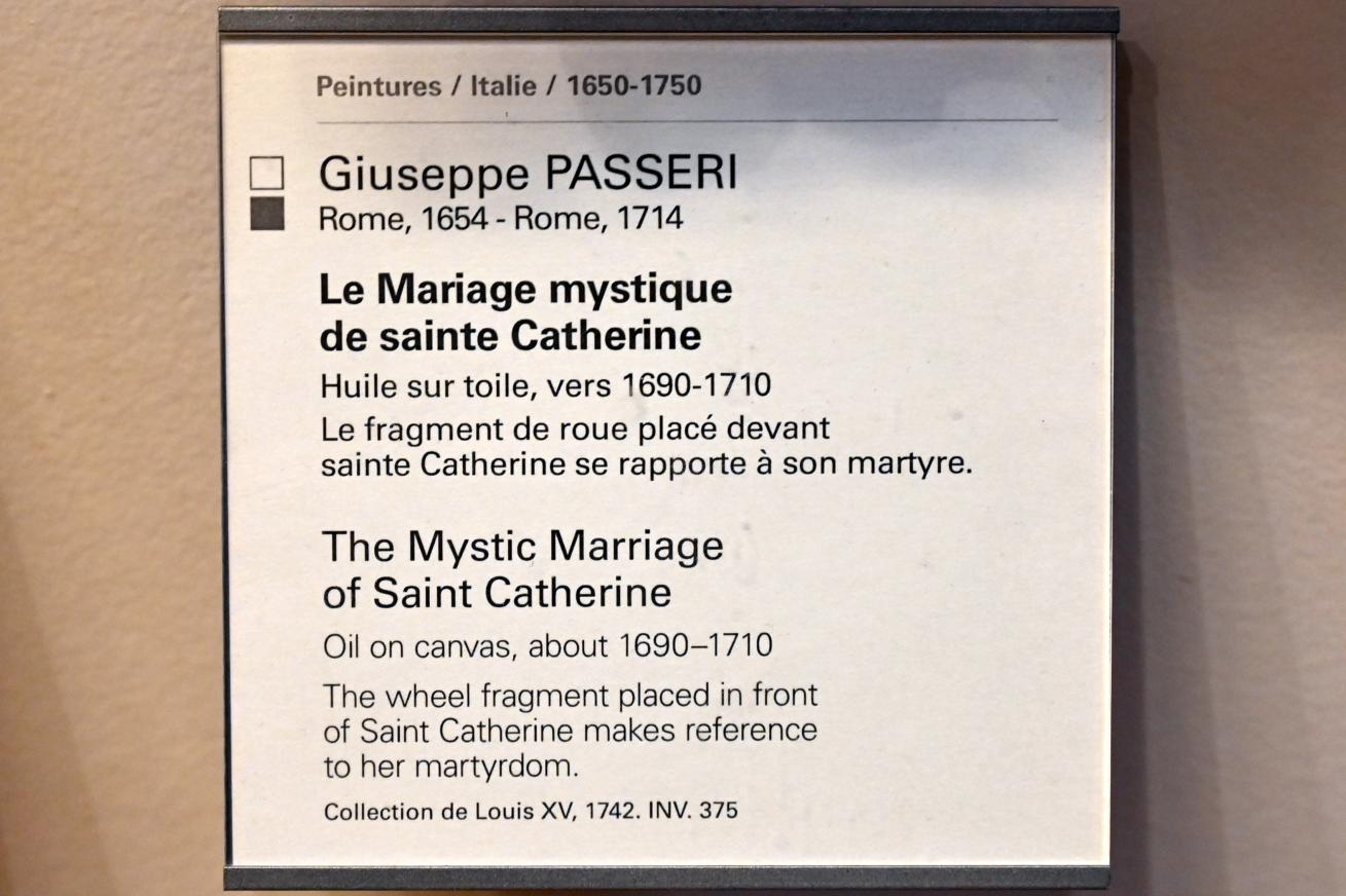Giuseppe Passeri (1687–1700), Die mystische Hochzeit der Heiligen Katharina, Paris, Musée du Louvre, Saal 721, um 1690–1710, Bild 2/2