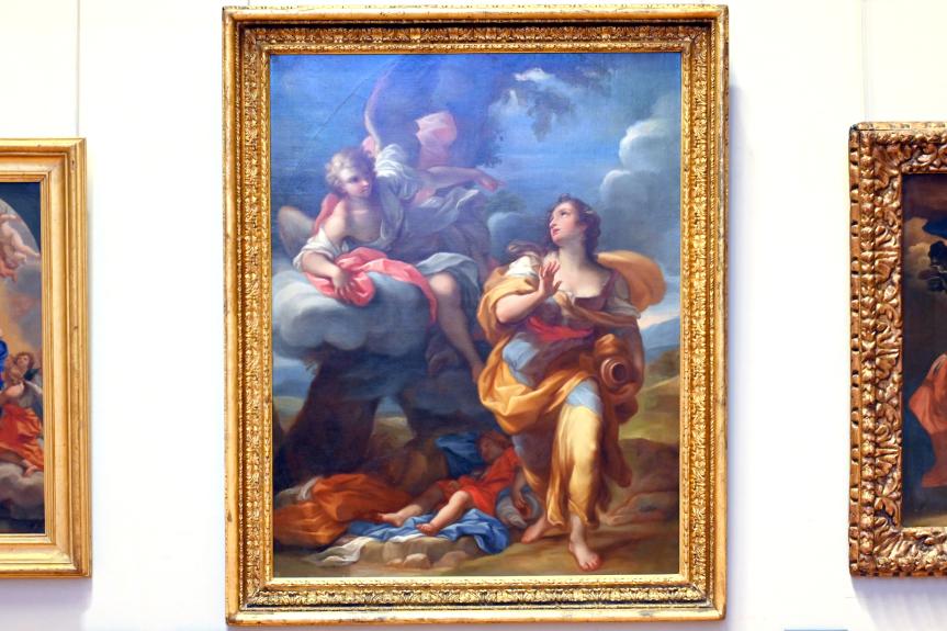 Giuseppe Bartolomeo Chiari (1705–1714), Hagar und der Engel, Paris, Musée du Louvre, Saal 721, um 1705, Bild 1/2