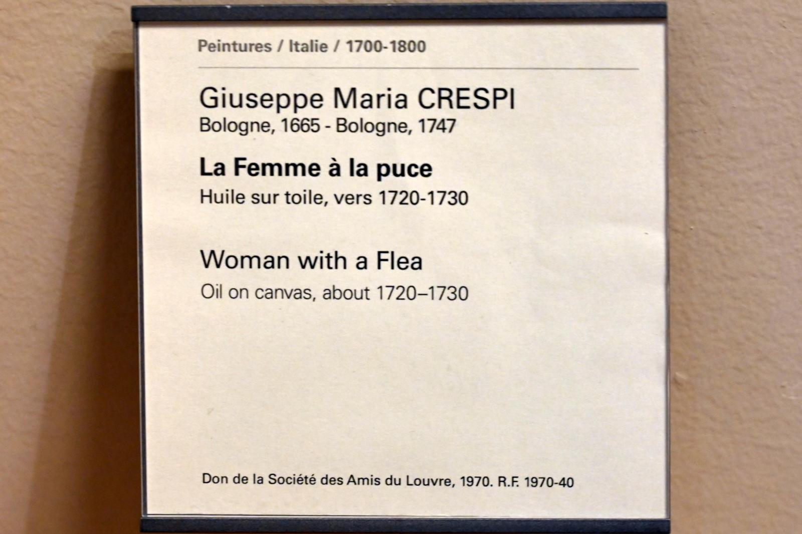 Giuseppe Maria Crespi (Spagnuolo) (1697–1733), Die Frau mit dem Floh, Paris, Musée du Louvre, Saal 720, um 1720–1730, Bild 2/2