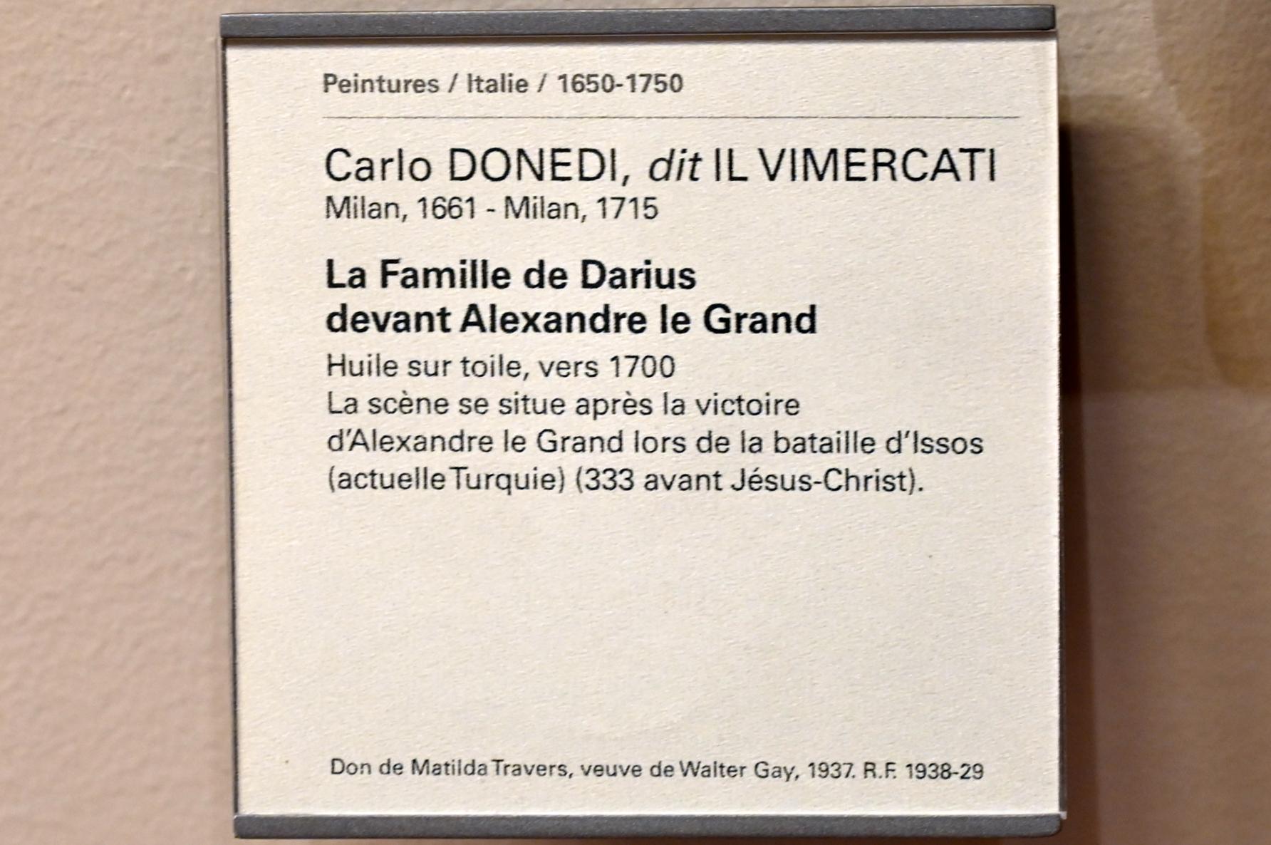 Carlo Donelli (Vimercati) (1700), Die Familie des Darius vor Alexander dem Großen, Paris, Musée du Louvre, Saal 720, um 1700, Bild 2/2