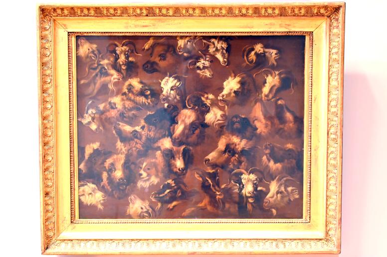 Francesco Londonio (1765), Köpfe von Schafen, Mutterschafen, Widdern, Hunden und Ziegen, Paris, Musée du Louvre, Saal 720, um 1765, Bild 1/2