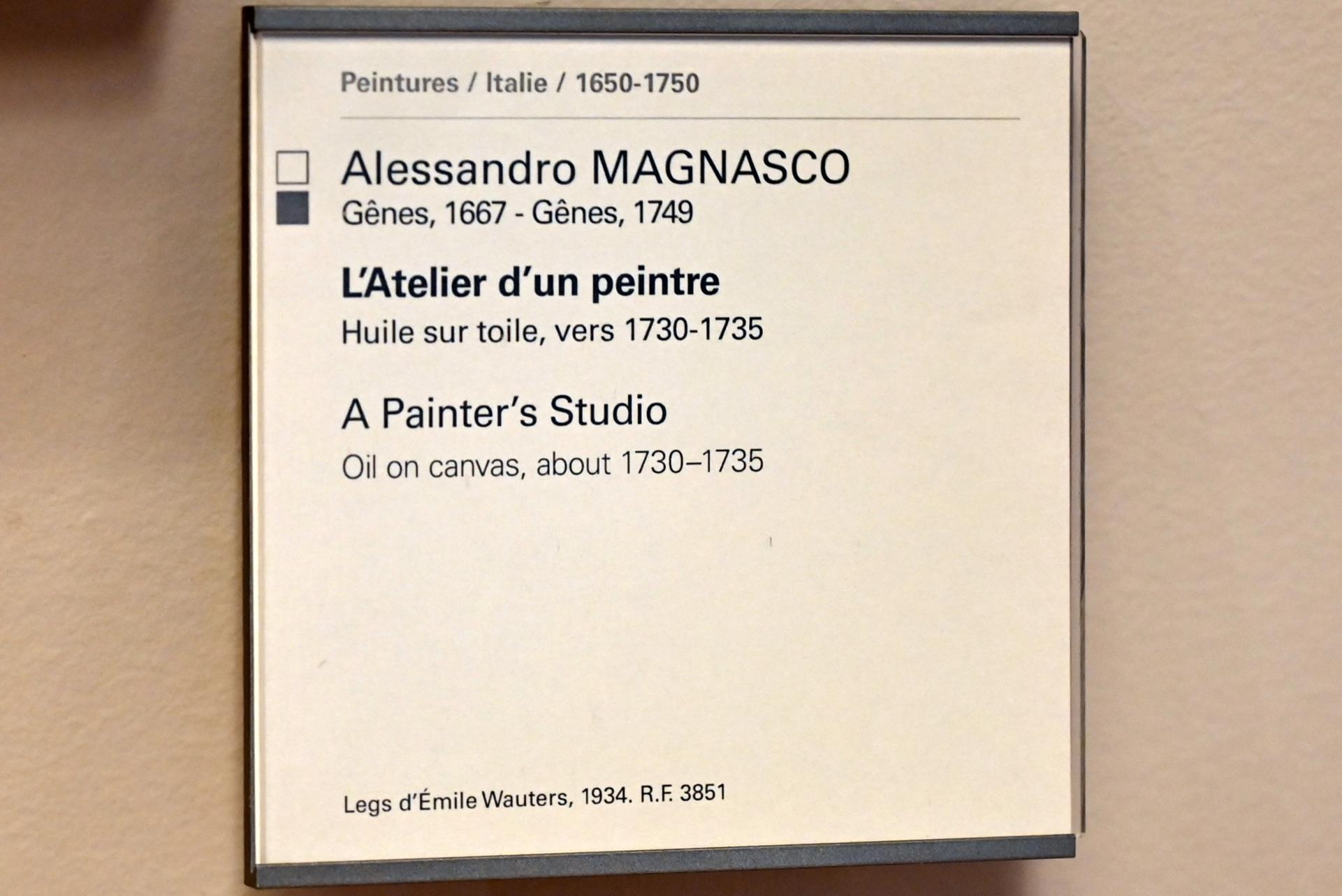 Alessandro Magnasco (1690–1737), Das Atelier eines Malers, Paris, Musée du Louvre, Saal 720, um 1730–1735, Bild 2/2