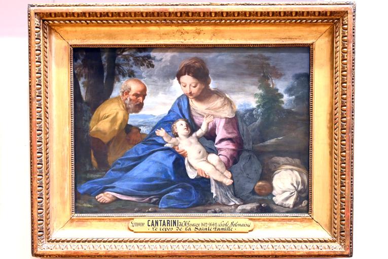 Simone Cantarini (Pesarese) (1630–1640), Ruhe auf der Flucht nach Ägypten, Paris, Musée du Louvre, Saal 727, um 1635–1637
