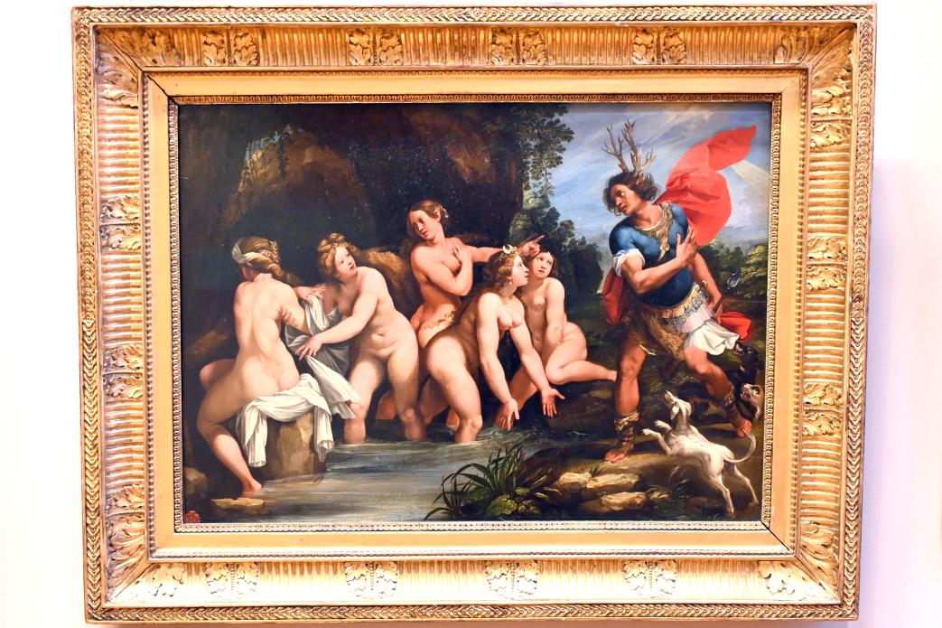 Giuseppe Cesari (Il Cavaliere d'Arpino) (1596–1608), Diana und Aktäon, Paris, Musée du Louvre, Saal 727, um 1603–1604, Bild 1/2