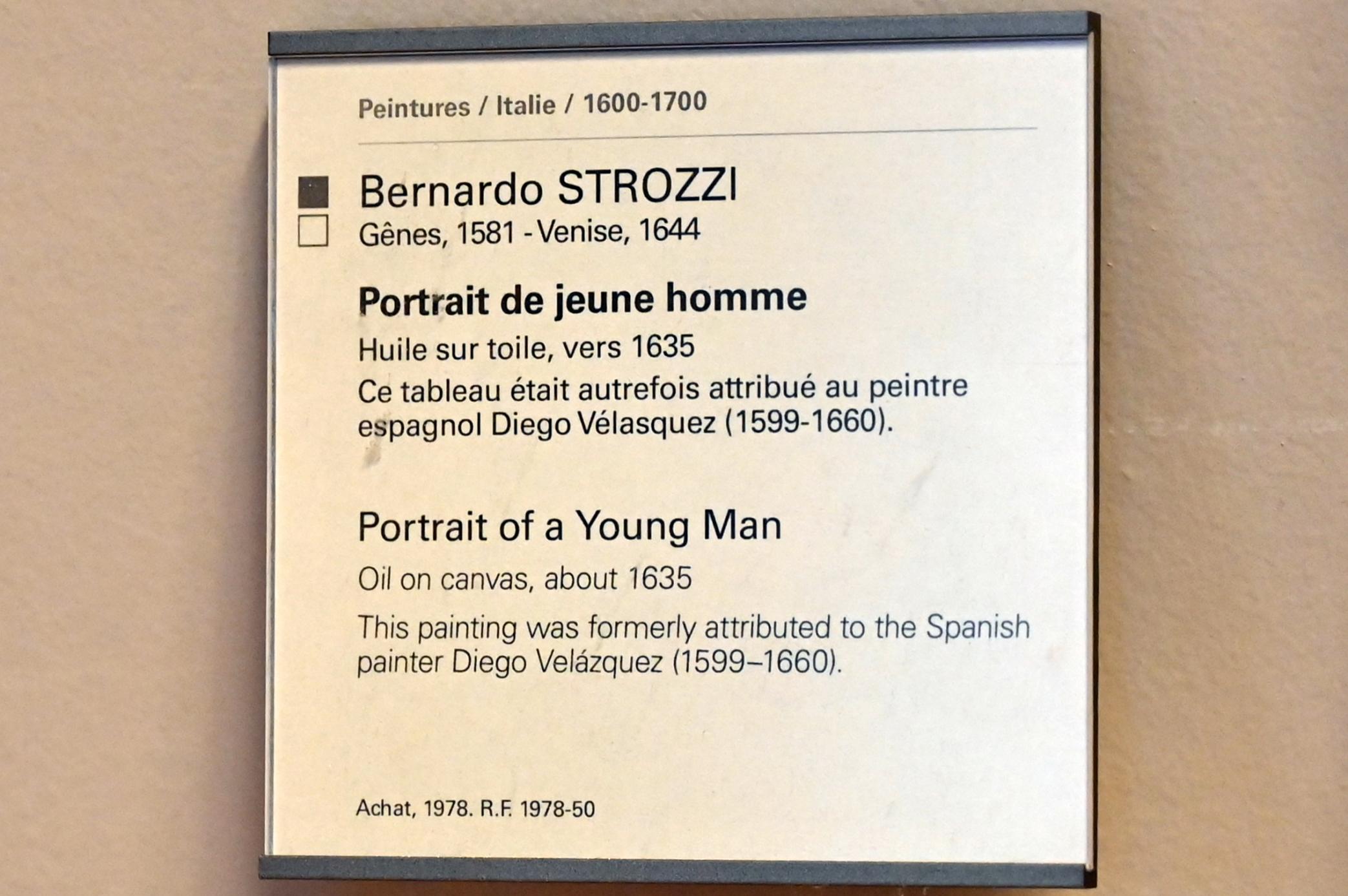 Bernardo Strozzi (1622–1644), Porträt eines jungen Mannes, Paris, Musée du Louvre, Saal 728, um 1635, Bild 2/2