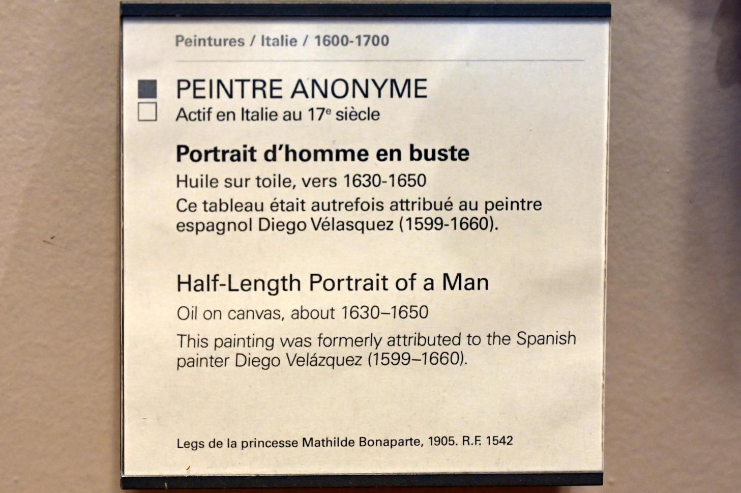 Halbfiguriges Porträt eines Mannes, Paris, Musée du Louvre, Saal 728, um 1630–1650, Bild 2/2