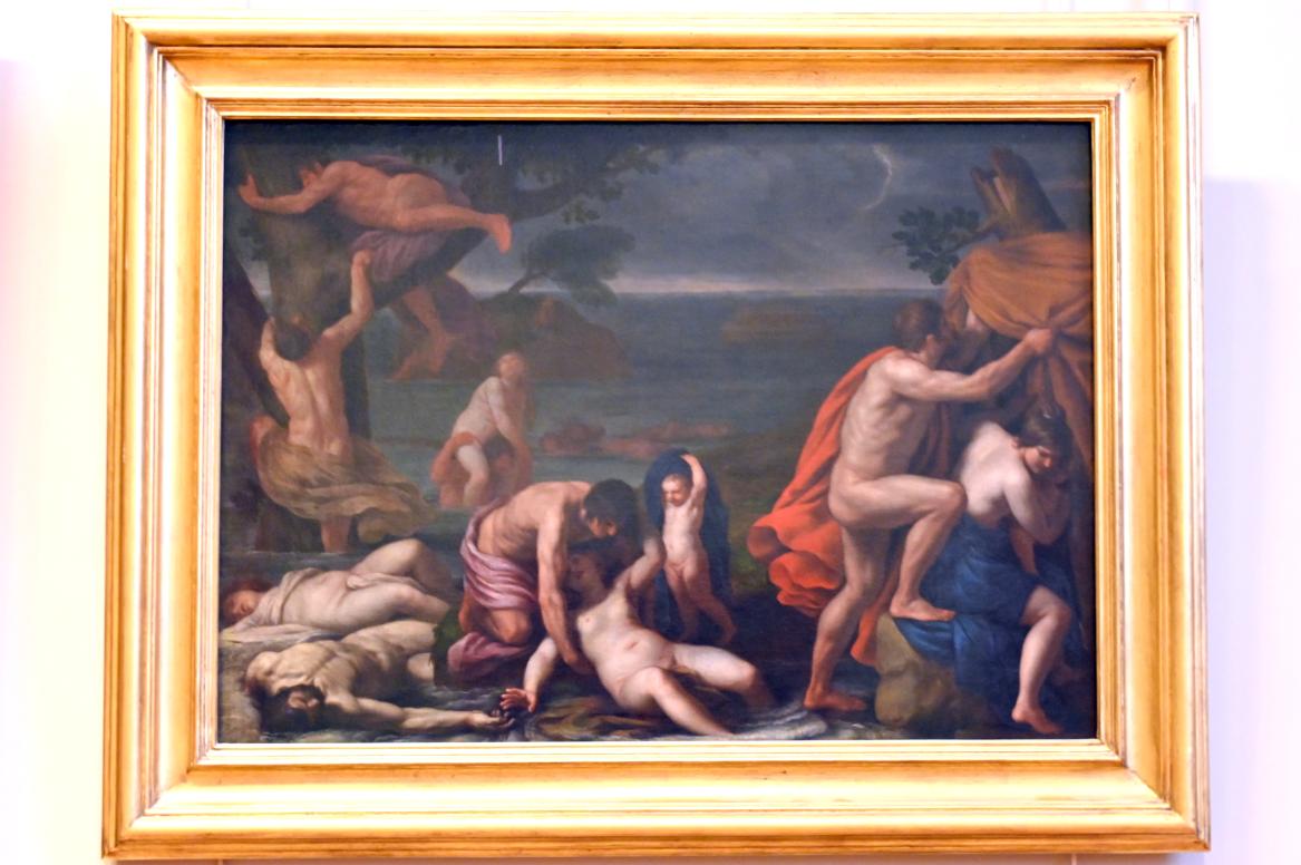 Domenico Fetti (1613–1622), Landleben (Die Spinnerin) (Adam und Eva zur Arbeit verurteilt), Paris, Musée du Louvre, Saal 728, um 1615–1620