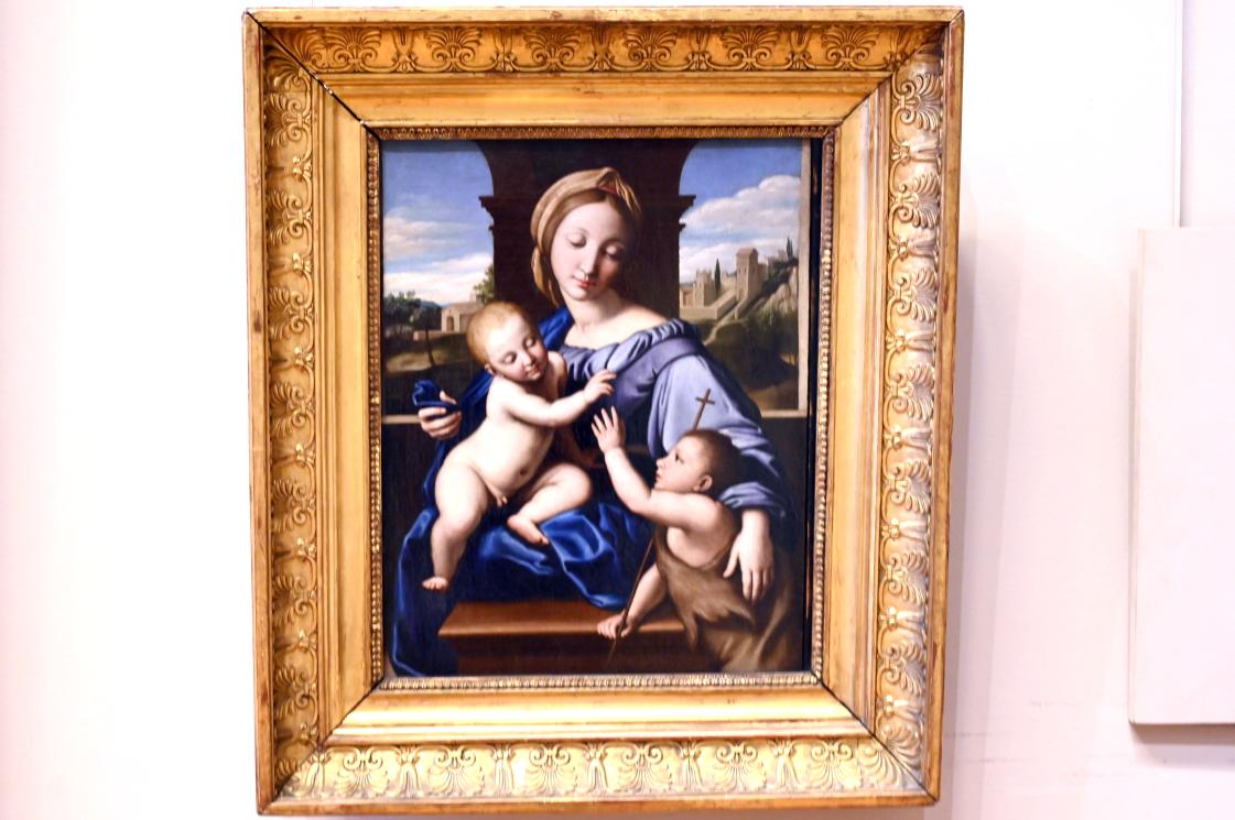 Giovanni Battista Salvi (Sassoferrato) (1638–1672), Die Jungfrau und das Kind mit dem Heiligen Johannes dem Täufer, Paris, Musée du Louvre, Saal 729, um 1640–1685