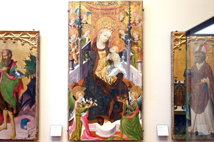 Meister von Osma (1430), Maria mit Kind umgeben von Engeln, El Burgo de Osma, Kathedrale Mariä Himmelfahrt, jetzt Paris, Musée du Louvre, Saal 730, um 1430