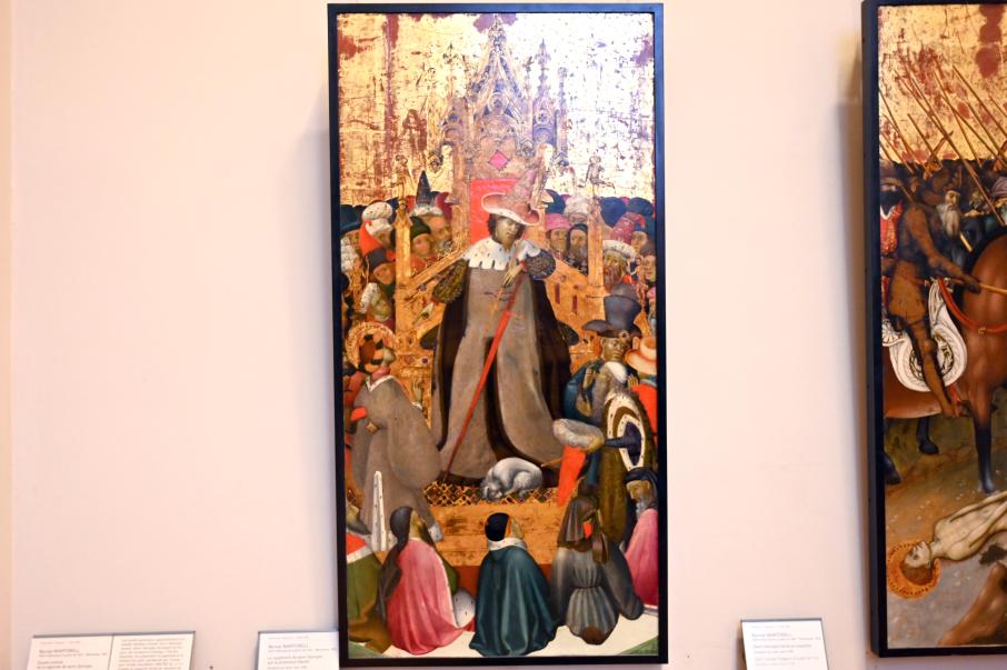 Bernat Martorell (1435), Das Urteil des Heiligen Georg durch den Prokonsul Dacian, Barcelona, Palacio de la Generalidad de Cataluña, jetzt Paris, Musée du Louvre, Saal 730, um 1435