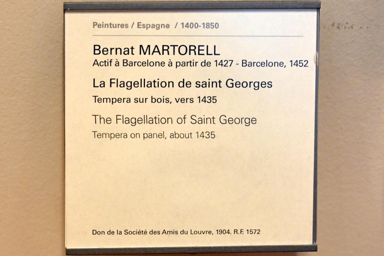 Bernat Martorell (1435), Die Geißelung des Heiligen Georg, Barcelona, Palacio de la Generalidad de Cataluña, jetzt Paris, Musée du Louvre, Saal 730, um 1435, Bild 2/3