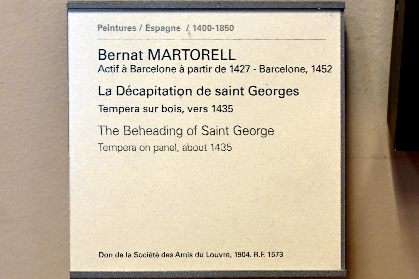 Bernat Martorell (1435), Die Enthauptung des Heiligen Georg, Barcelona, Palacio de la Generalidad de Cataluña, jetzt Paris, Musée du Louvre, Saal 730, um 1435, Bild 2/3
