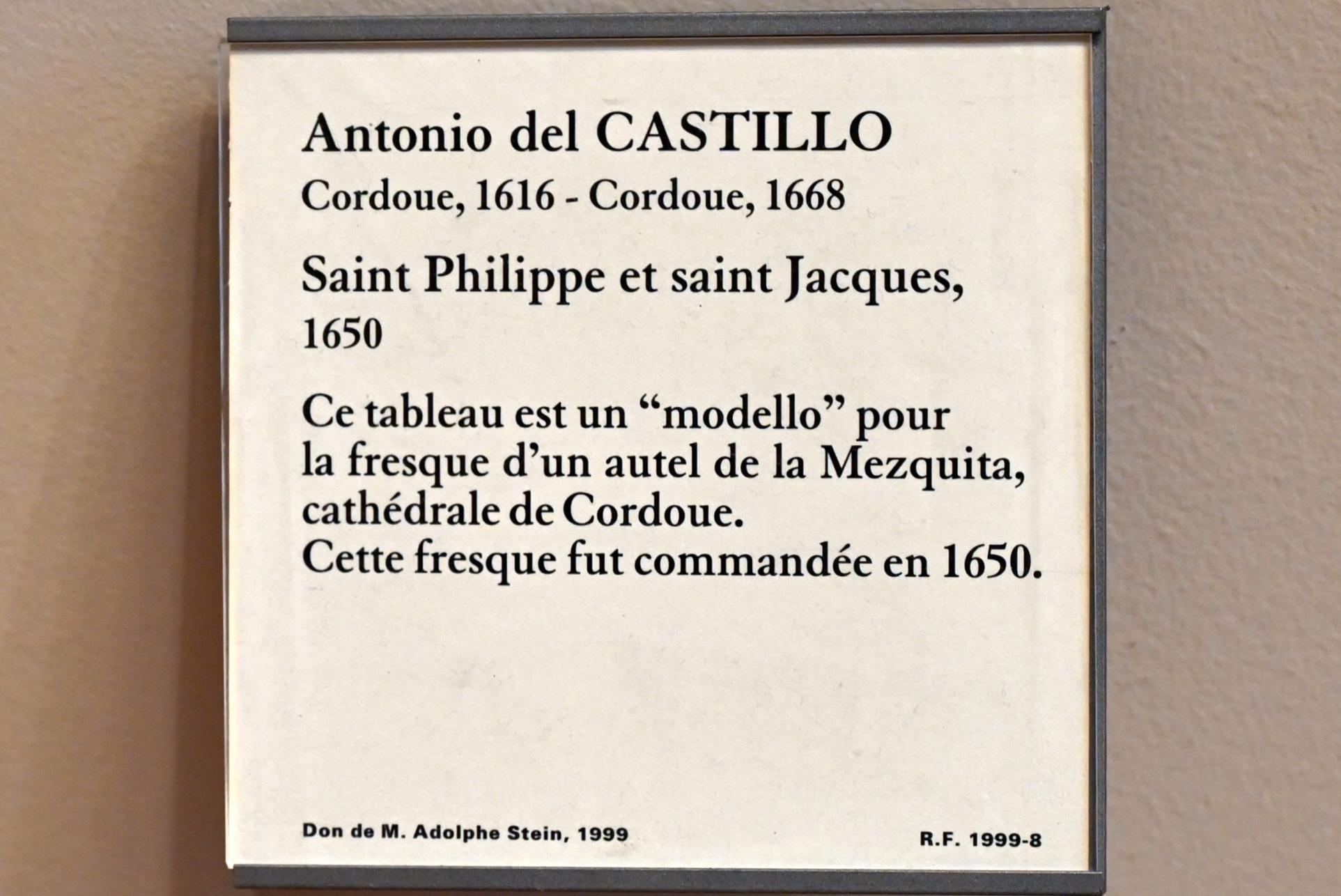 Antonio del Castillo y Saavedra (1650–1660), Der heilige Philippus und der heilige Jakobus, Córdoba, Mezquita-Catedral de Córdoba, jetzt Paris, Musée du Louvre, Saal 732, 1650, Bild 2/2