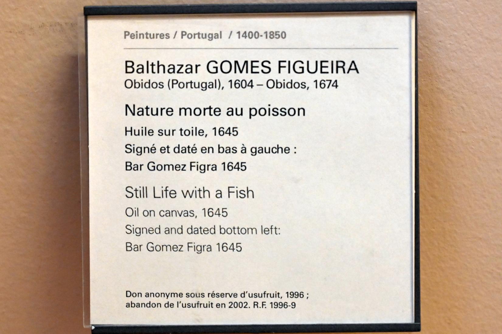 Baltazar Gomes Figueira (1645), Stillleben mit einem Fisch, Paris, Musée du Louvre, Saal 733, 1645, Bild 2/2