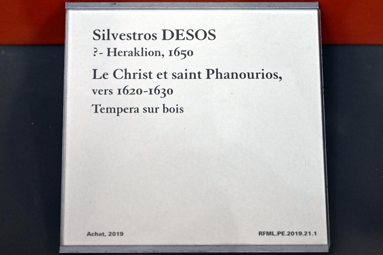 Silvestros Desos (1625), Christus und der Heilige Phanourios, Paris, Musée du Louvre, Saal 734, um 1620–1630, Bild 2/2