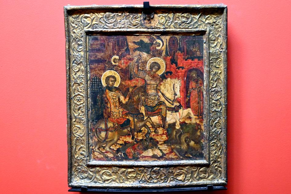 Der Heilige Demetrios und der Heilige Georg zu Pferd, Paris, Musée du Louvre, Saal 734, Ende 18. Jhd., Bild 1/2