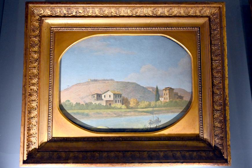 Thomas Jones (1777–1786), Blick auf Monte Mario (Italien) vom Tiber aus, Paris, Musée du Louvre, Saal 713, 1777