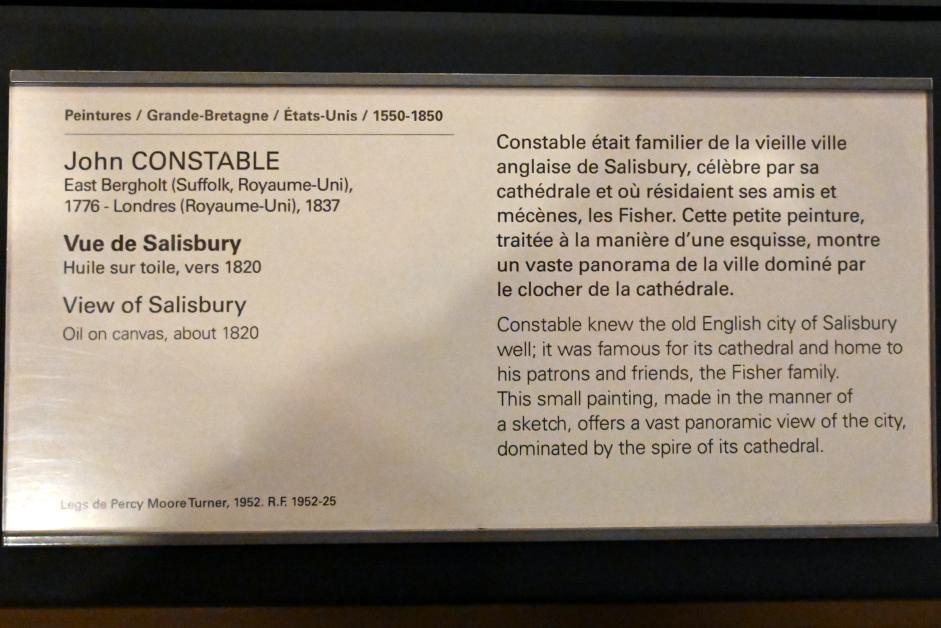 John Constable (1804–1837), Ansicht von Salisbury, Paris, Musée du Louvre, Saal 713, um 1820, Bild 2/2