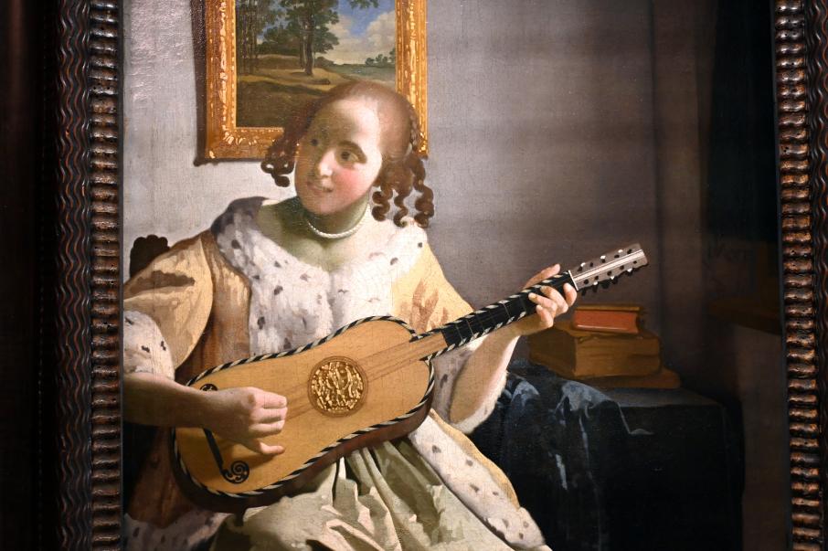 Jan Vermeer (Johannes Vermeer) (1654–1672), Gitarrenspielerin, London, Kenwood House, Raum 6, um 1672, Bild 3/4