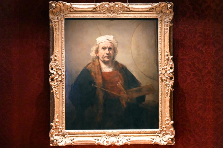 Rembrandt (Rembrandt Harmenszoon van Rijn) (1627–1669), Selbstporträt mit zwei Kreisen, London, Kenwood House, Raum 6, um 1665
