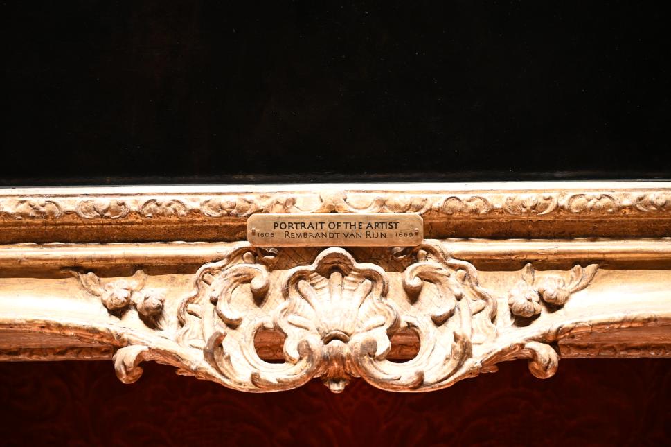 Rembrandt (Rembrandt Harmenszoon van Rijn) (1627–1669), Selbstporträt mit zwei Kreisen, London, Kenwood House, Raum 6, um 1665, Bild 2/2