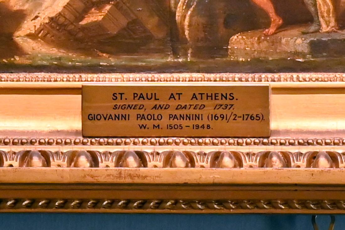 Giovanni Paolo Pannini (1722–1759), Die Predigt des Apostels Paulus in Athen, London, Kenwood House, Raum 8, 1737, Bild 2/3