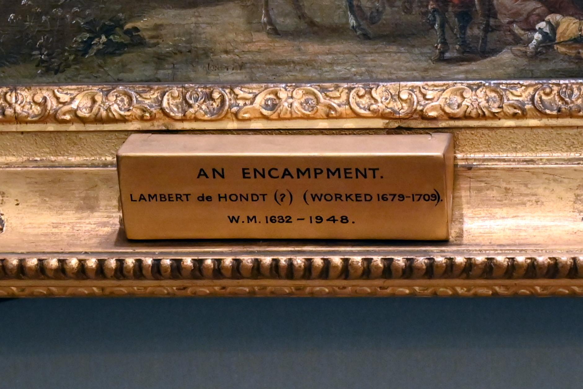 Lambert de Hondt (1660), Lager mit Karten spielenden Soldaten, Real Sitio de San Ildefonso, Schloss La Granja, jetzt London, Kenwood House, Raum 8, um 1660, Bild 2/3