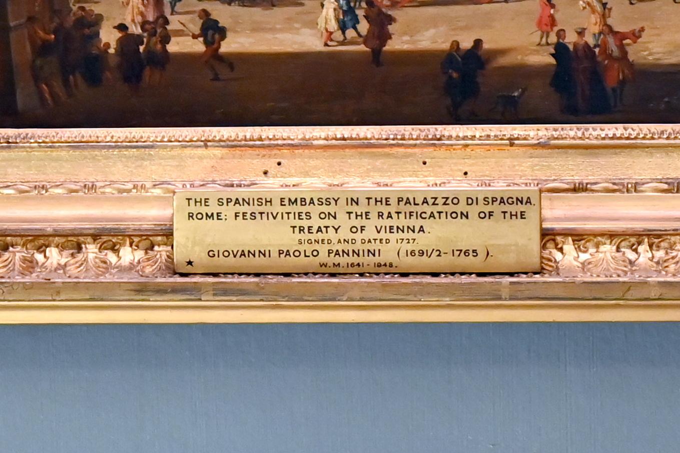 Giovanni Paolo Pannini (1722–1759), Ein Fest auf der Piazza di Spagna in Rom, London, Kenwood House, Raum 8, 1727, Bild 2/3