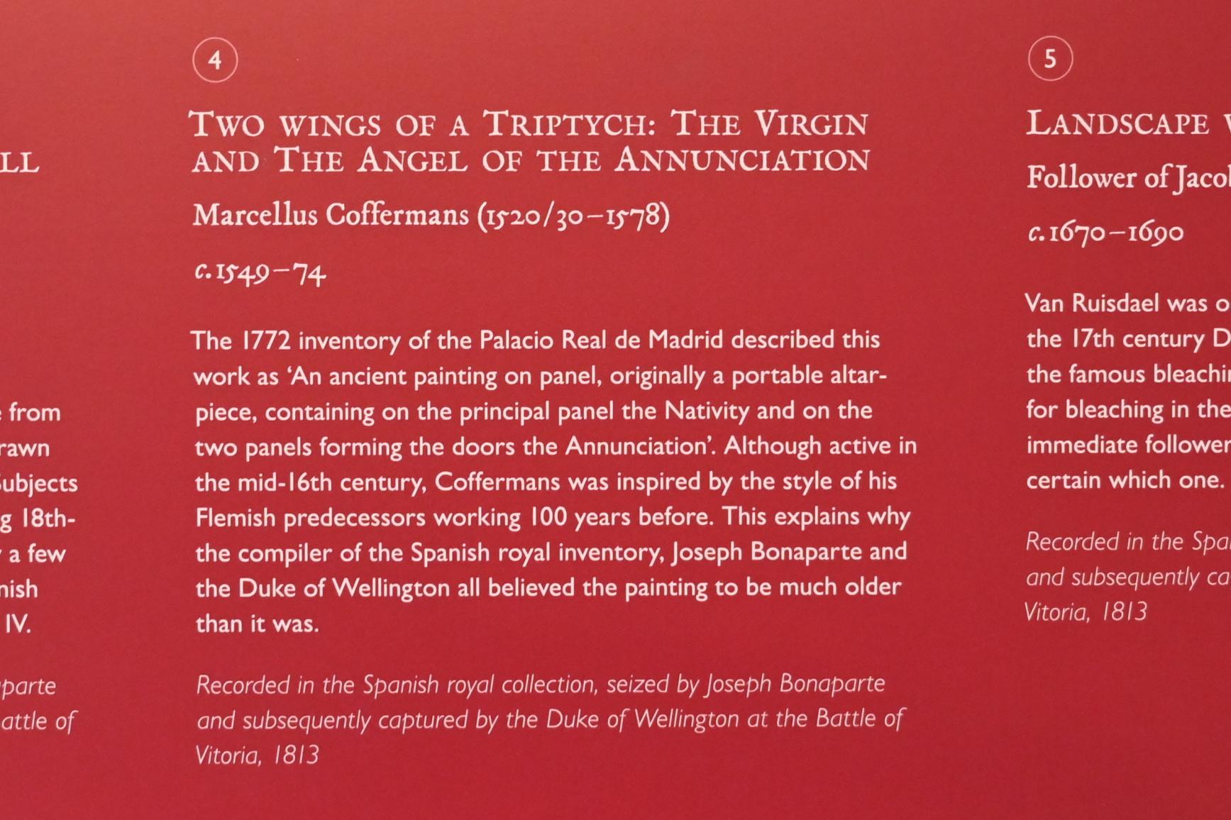 Marcellus Coffermans (1561), Zwei Flügel eines Triptychons: Die Jungfrau Maria und der Engel der Verkündigung, London, Kenwood House, Raum 8, um 1549–1574, Bild 3/3