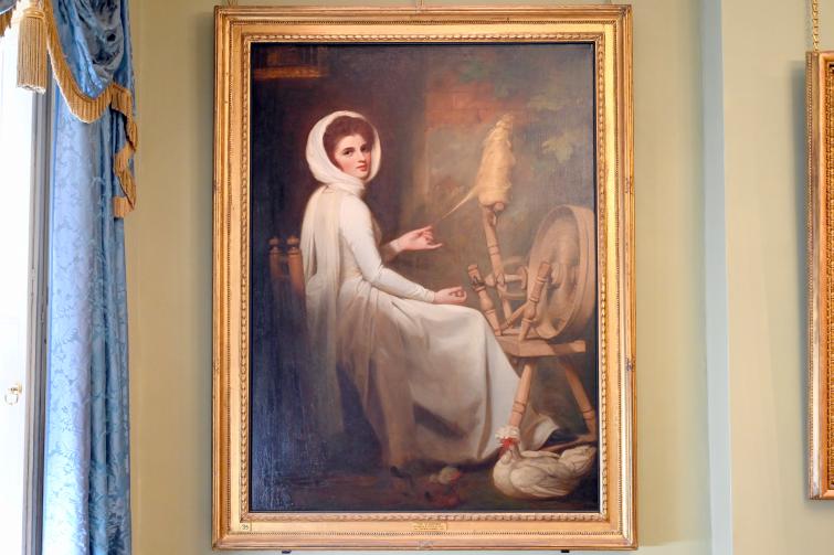 George Romney (1778–1795), Emma Hart als „Die Spinnerin“, London, Kenwood House, Raum 9, um 1784–1785, Bild 1/2