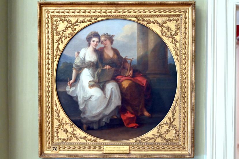 Angelika Kauffmann (1760–1798), Der Künstler in der Rolle des Entwurfs, der der Inspiration der Dichtkunst lauscht, London, Kenwood House, Raum 9, 1782