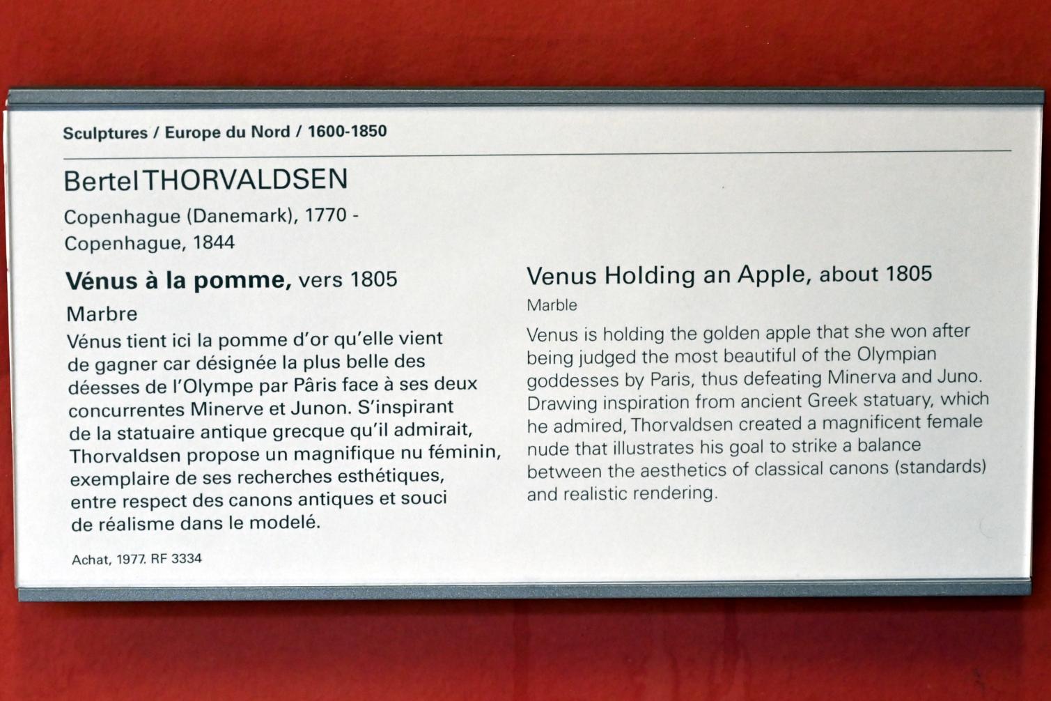 Bertel Thorvaldsen (1805–1836), Venus mit Apfel, Paris, Musée du Louvre, Saal 400, um 1805, Bild 4/4