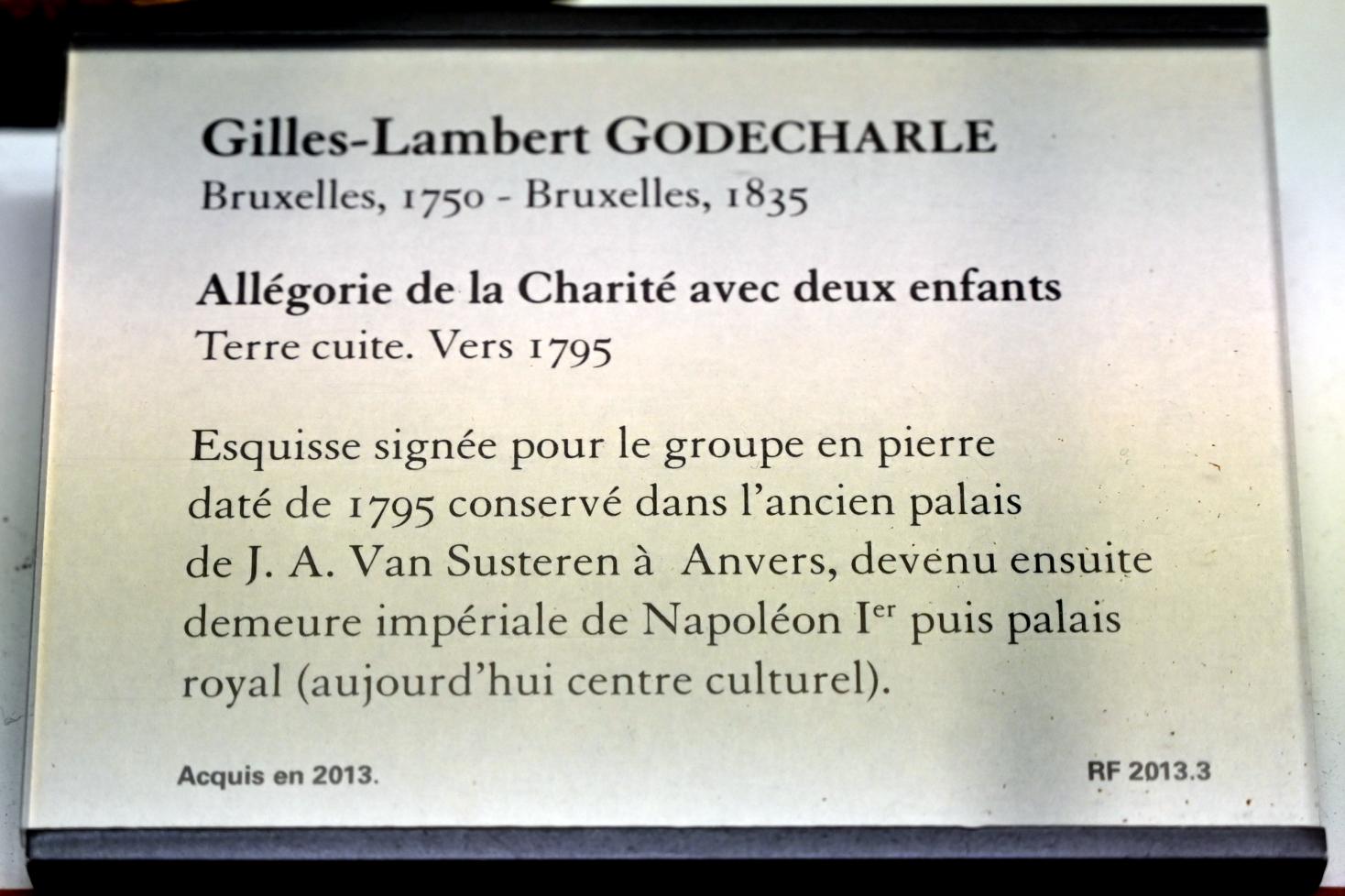 Gilles-Lambert Godecharle (1795–1797), Allegorie der Nächstenliebe mit zwei Kindern, Paris, Musée du Louvre, Saal 401, um 1795, Bild 2/2