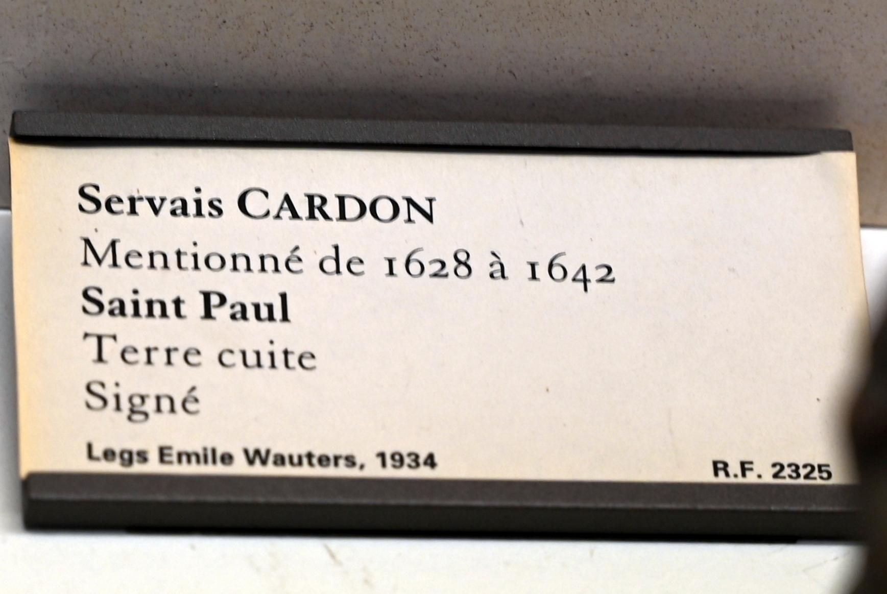 Servais Cardon (Undatiert), Heiliger Paulus, Paris, Musée du Louvre, Saal 401, Undatiert, Bild 2/2