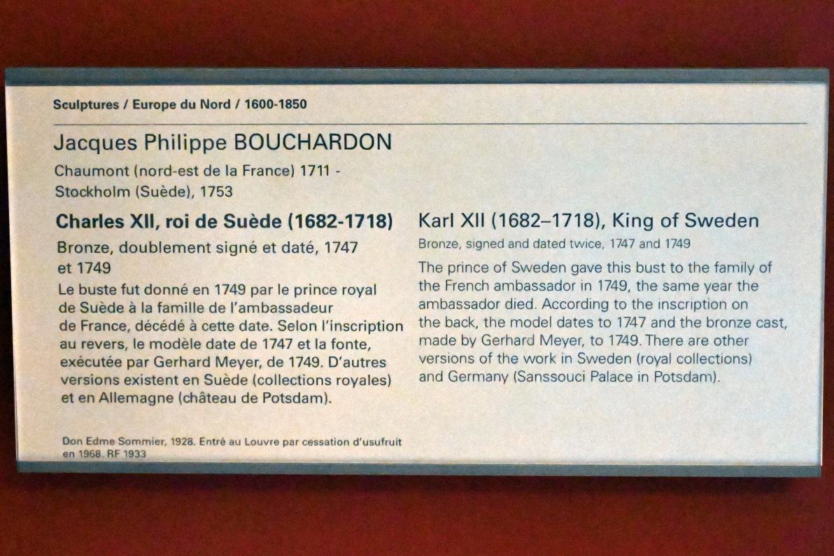 Jacques-Philippe Bouchardon (1747), Karl XII. (1682-1718), König von Schweden, Paris, Musée du Louvre, Saal 401, 1747, Bild 3/3