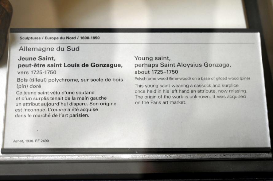 Junger Heiliger, vielleicht der Heilige Aloysius Gonzaga, Paris, Musée du Louvre, Saal 402, um 1725–1750, Bild 3/3
